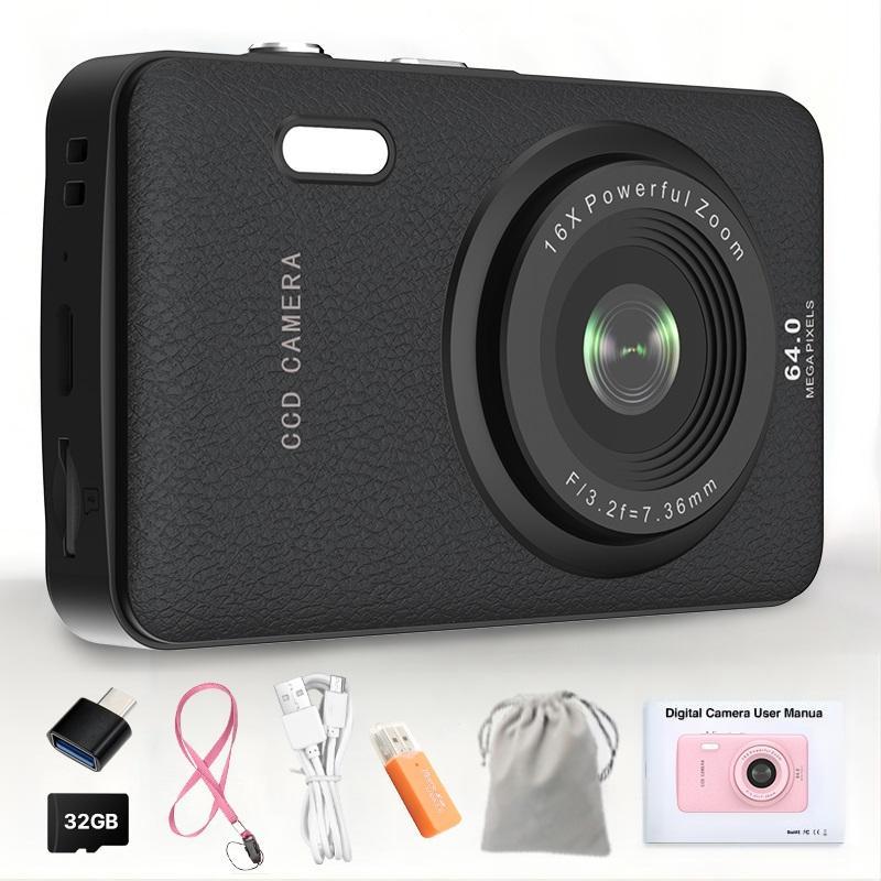 SDX Digital Camera, 1080P Camera for Kids, Portable CCD Camera Gift, Children's High-Definition Digital Video Camera for Cheap, Portable Toy for Boys and Girls Aged 3 to 10, 32GB TF Card, Rechargeable & Wireless, portable mini camera