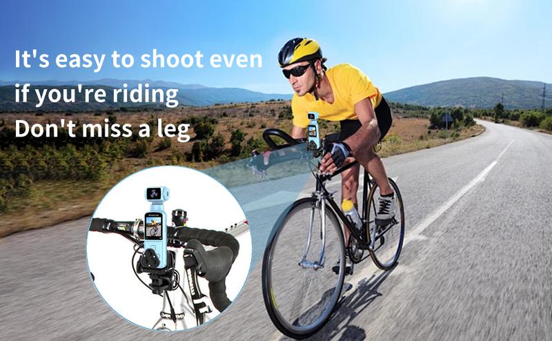 DarlingCase 4K Ultra HD Pocket Action Camera 8in1 with 270° Rotatable Lens 1.33" Display EIS Stabilization TF Card Slot 32GB Memory Card Included Black Audio Charging Wireless Video Transfer Compact Design