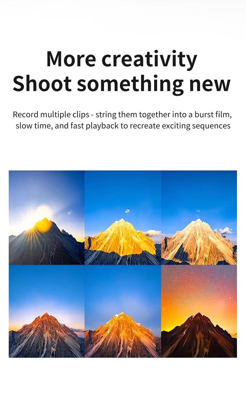 DarlingCase 4K Ultra HD Pocket Action Camera 8in1 with 270° Rotatable Lens 1.33" Display EIS Stabilization TF Card Slot 32GB Memory Card Included Black Audio Charging Wireless Video Transfer Compact Design