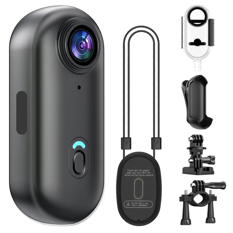Mini Action Camera, 64GB Memory Card Included, 1080P Full HD Video Quality, Waterproof Design, Perfect for Sports & Daily Use, Wireless Vlog Camera