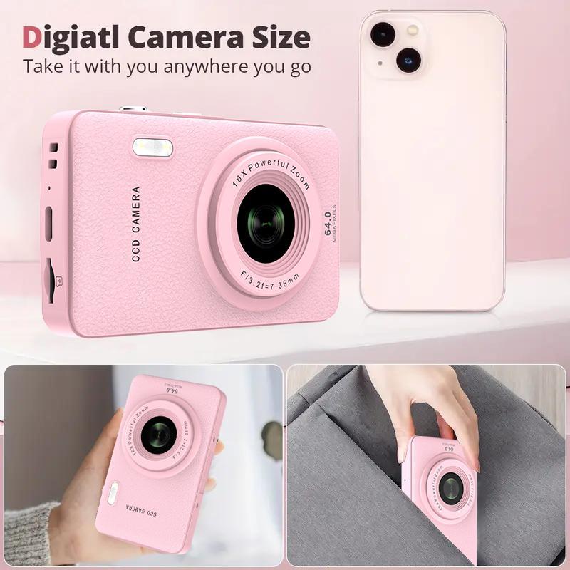 SDX Digital Camera, 1080P Camera for Kids, Portable CCD Camera Gift, Children's High-Definition Digital Video Camera for Cheap, Portable Toy for Boys and Girls Aged 3 to 10, 32GB TF Card, Rechargeable & Wireless, portable mini camera