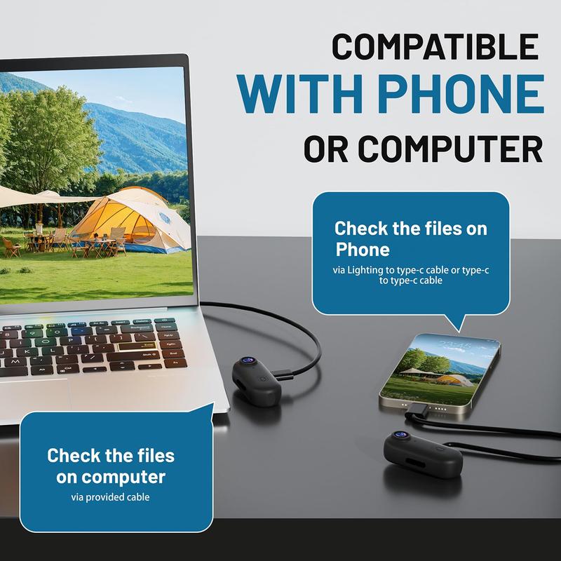 Mini Action Camera, 64GB Memory Card Included, 1080P Full HD Video Quality, Waterproof Design, Perfect for Sports & Daily Use, Wireless Vlog Camera