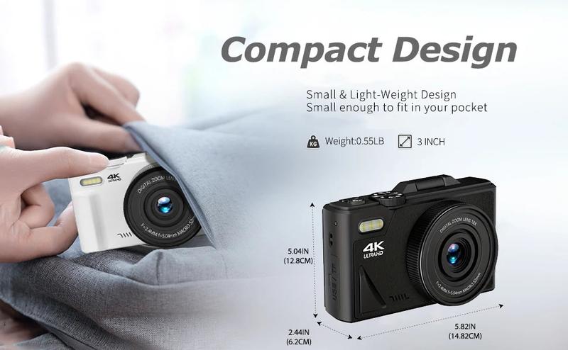 64MP 18X Digital Zoom 4K Camera for Photography Video Vlogging Camcorder for YouTube Blog 3'' Flip Screen Selfie Webcam Cameras portable camcorder digital camera photography