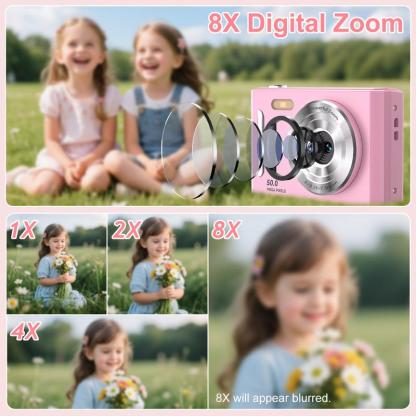 2.4 Inch Screen Digital Camera, Digital Video Camera with 32GB SD Card, Anti-shake Camera with Music Player for Birthday Gift