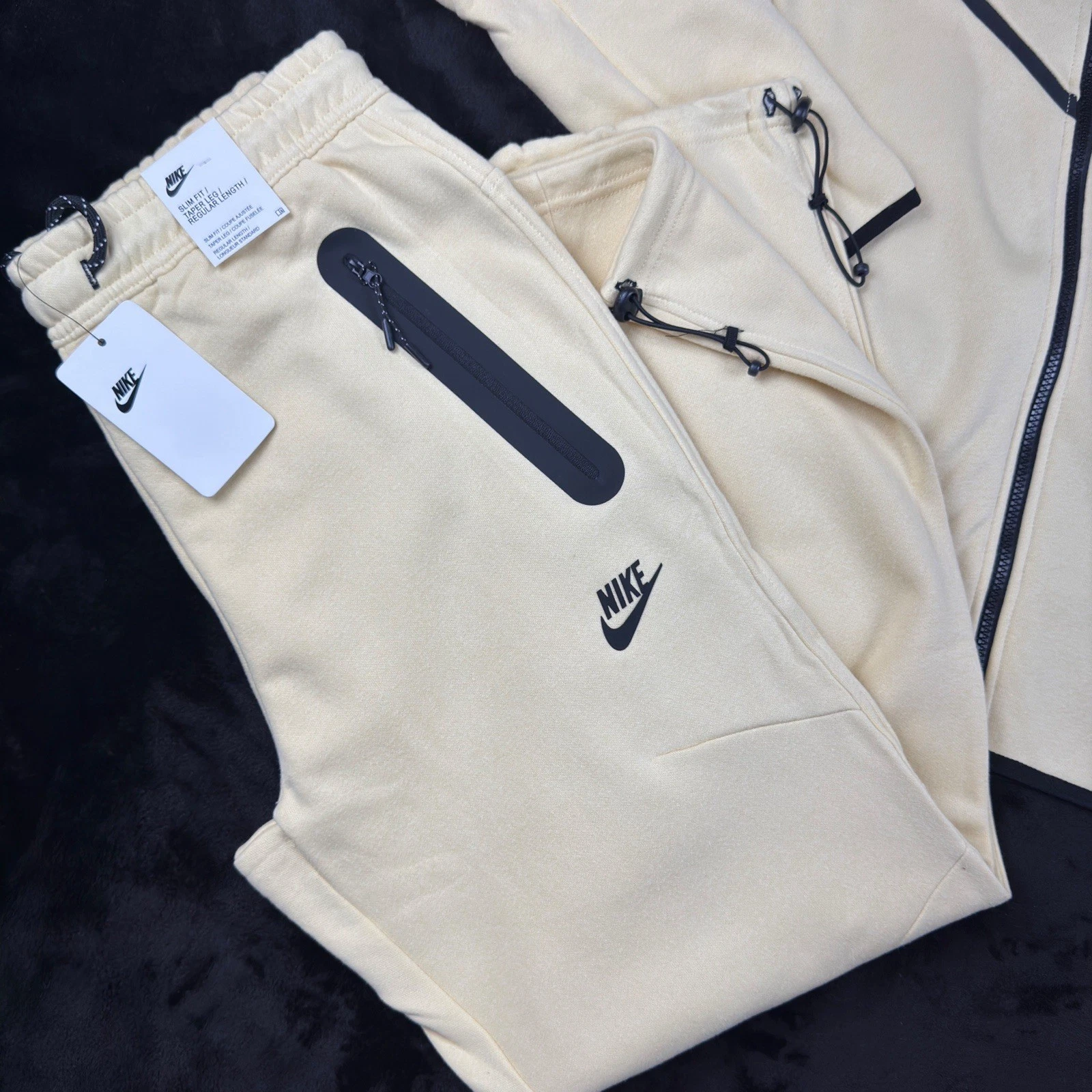 Tech Fleece Sweatsuit Sportswear Tracksuit Light Khaki/Black