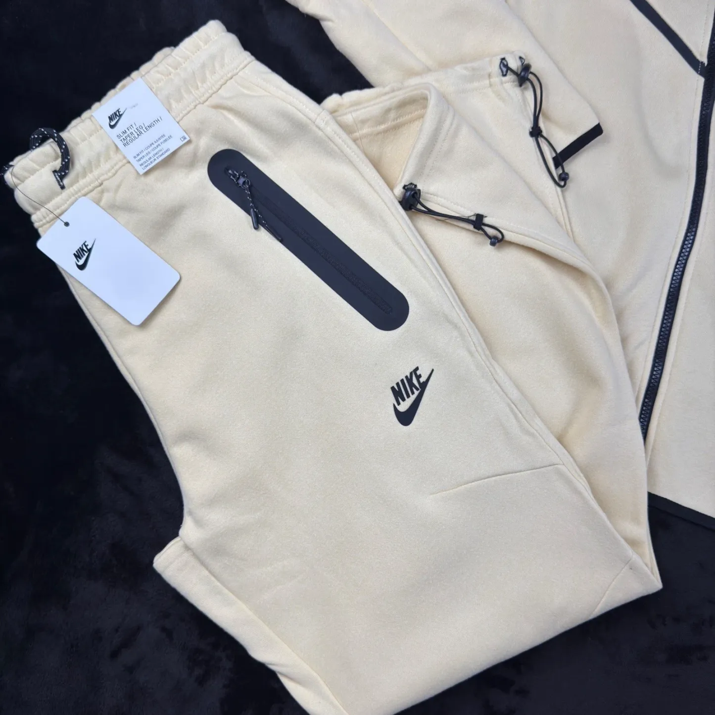 Tech Fleece Sweatsuit Sportswear Tracksuit Light Khaki/Black