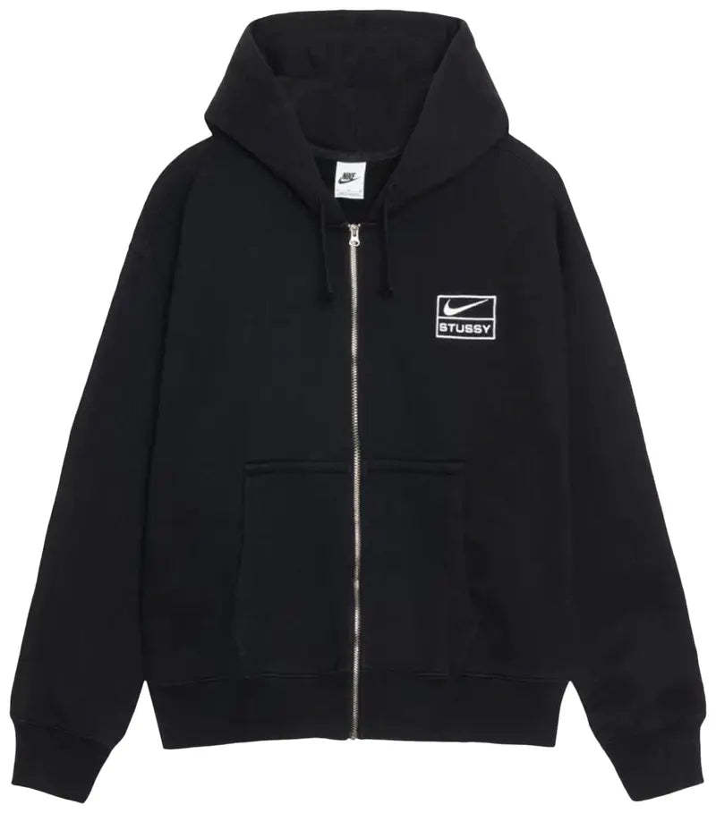 Zip Fleece Hoodie Black
