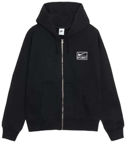 Zip Fleece Hoodie Black