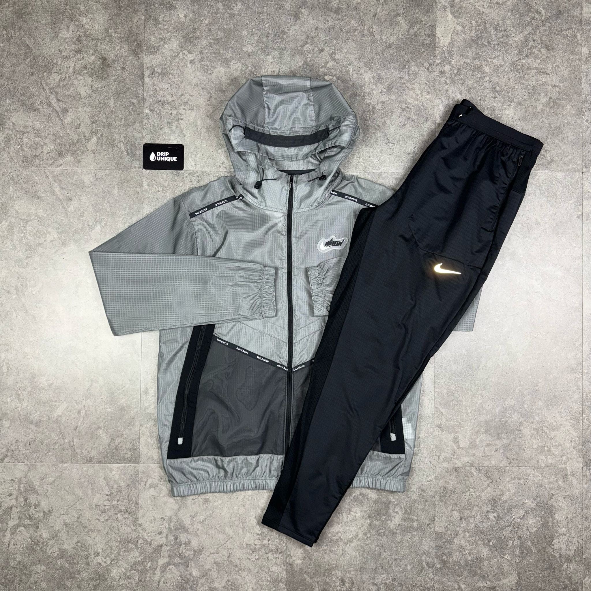 Nike Wildrun Windrunner Jacket Black & Black Nike Phenom Pants Set