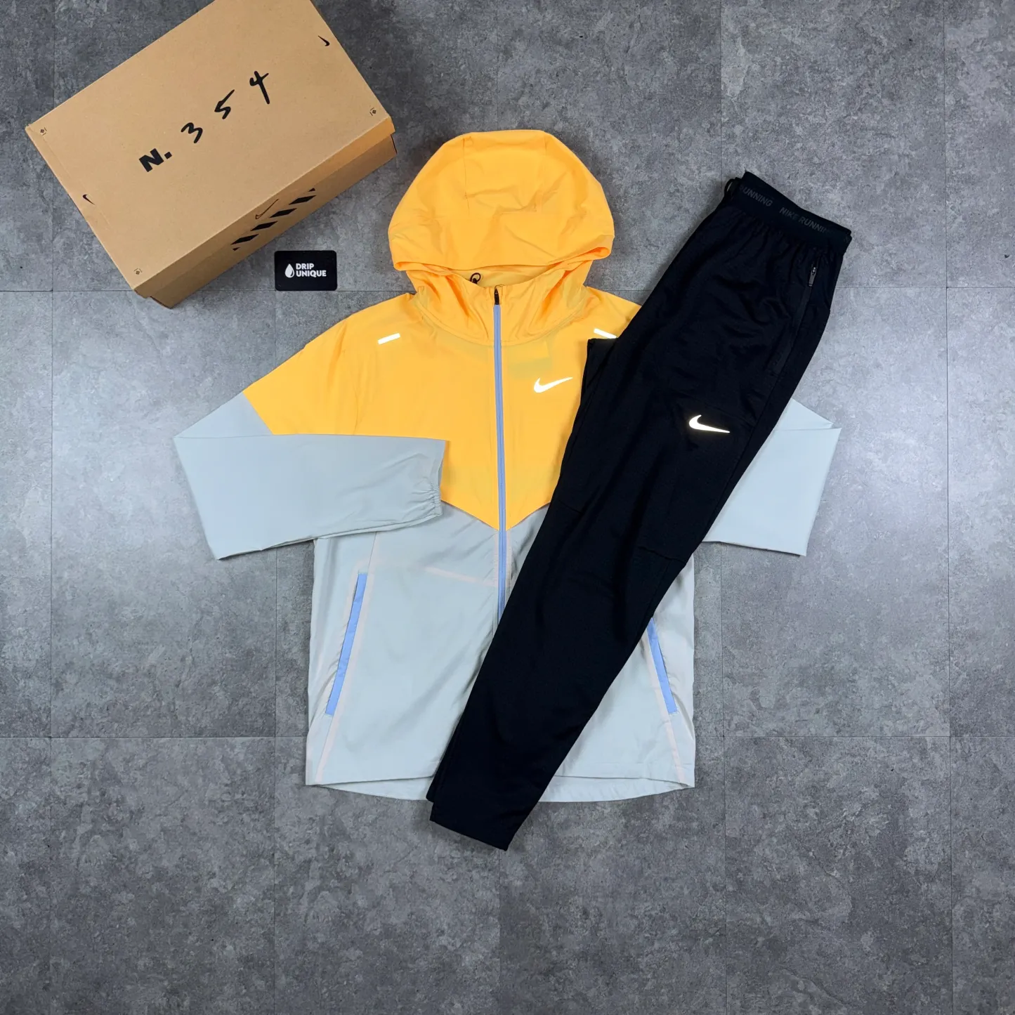Nike UV Windrunner Jacket Citron Pulse & Black Nike Phenom Pants Set