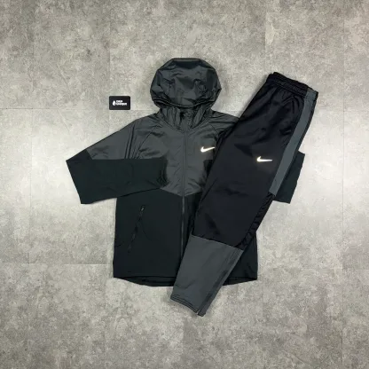 Nike Therma-Fit Repel Miler Windrunner Jacket Black & Black Nike Therma-Fit Pants Set