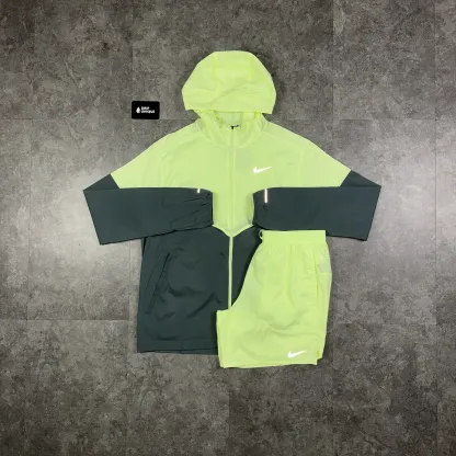 Nike UV Windrunner Jacket Barely Volt & Volt Flex Stride Shorts Set