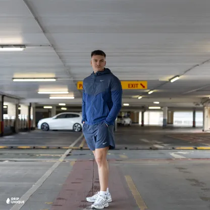 Nike UV Windrunner Jacket Thunder Blue & Blue Challenger Shorts Set