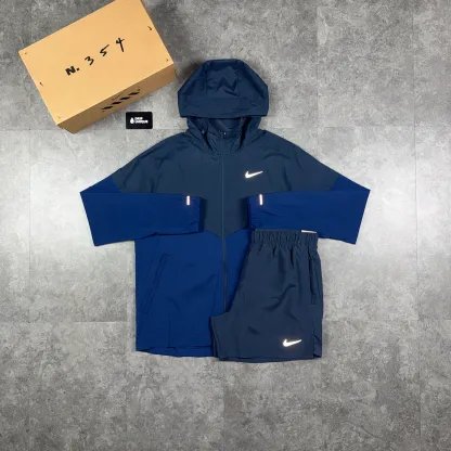 Nike UV Windrunner Jacket Thunder Blue & Blue Challenger Shorts Set
