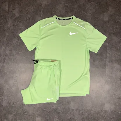 Nike Miler T-Shirt/Shorts Set Vapour Green