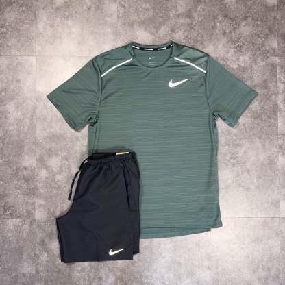 Nike Miler set T-Shirt/Shorts Vintage Green/Black