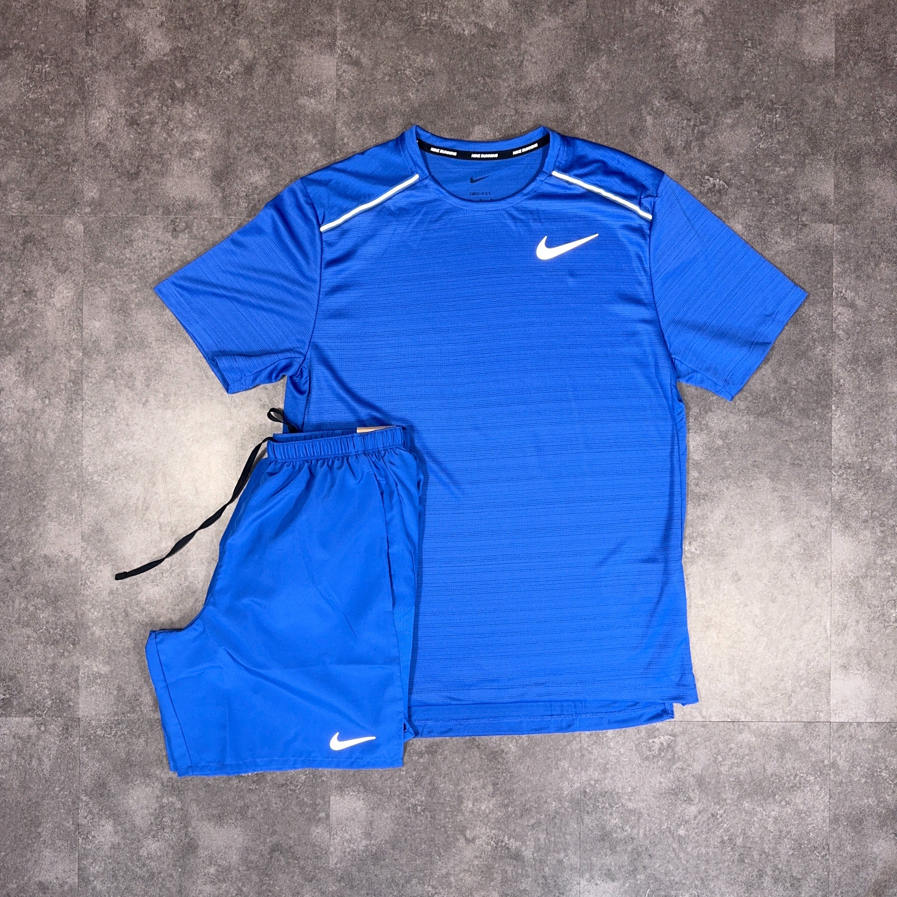 Nike Miler T-Shirt/Shorts Set Royal Blue