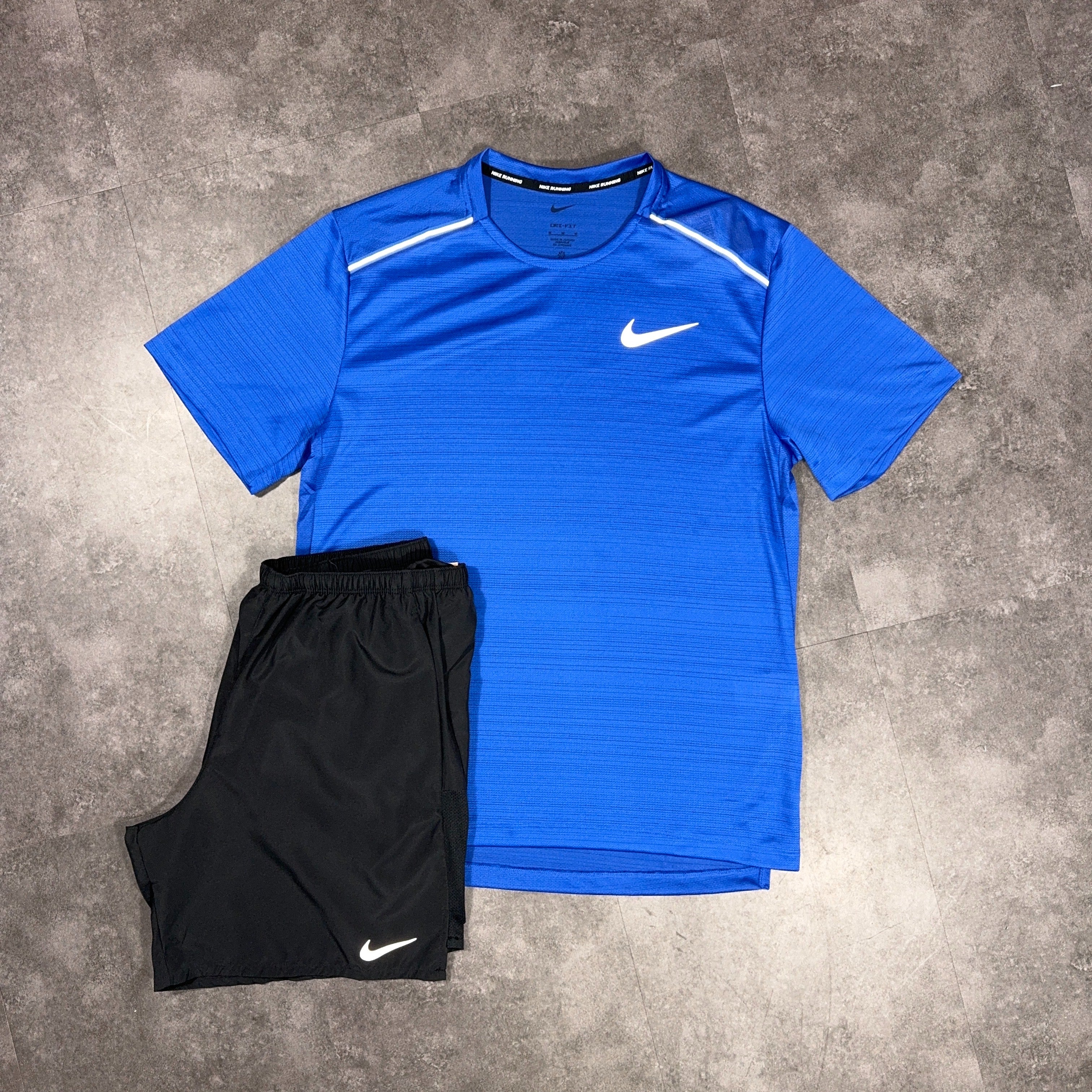 Nike Miler T-Shirt/ShortsSet Royal Blue/Black