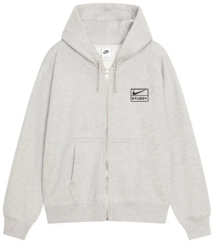 Zip Fleece Hoodie Grey Heather