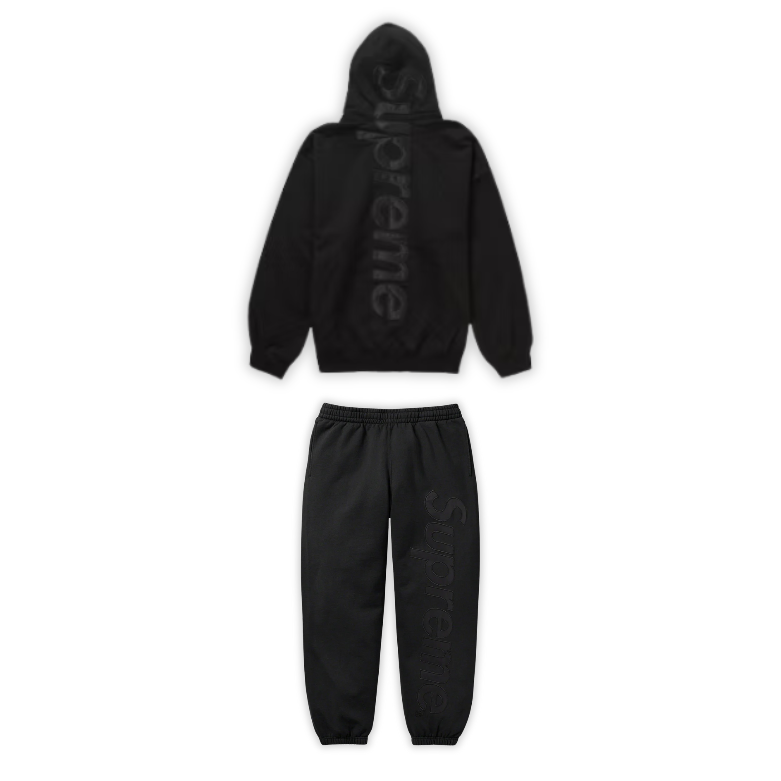 Satin Applique Hooded Sweatshirt Set