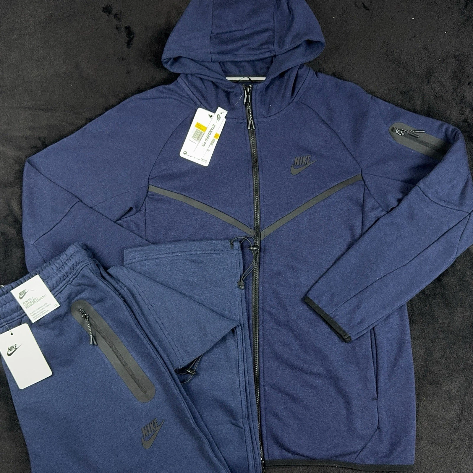 Men’s Nike Tech Fleece Sweatsuit Sportswear Tracksuit Color Blue