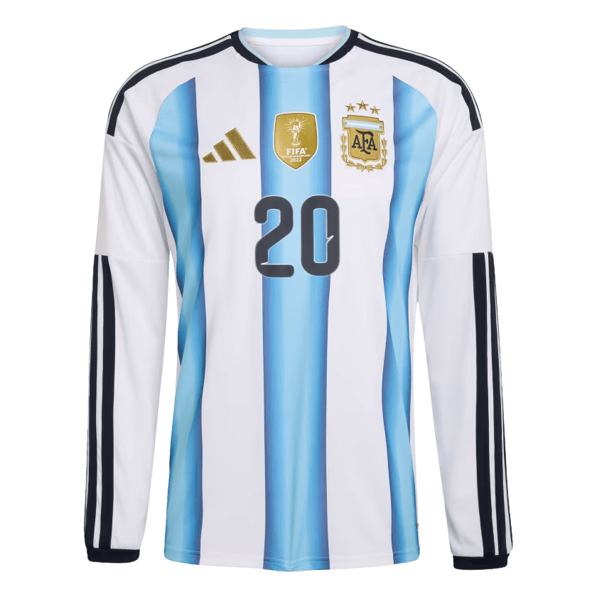 Alexis Mac Allister 2026 Argentina Long Sleeve Home Jersey