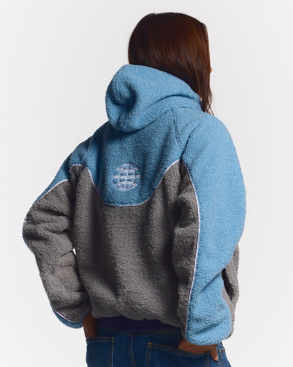 NO RISK FLEECE JACKET STONE GREY/STERLING BLUE