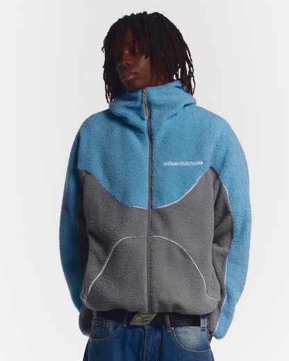 NO RISK FLEECE JACKET STONE GREY/STERLING BLUE