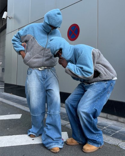 NO RISK FLEECE JACKET STONE GREY/STERLING BLUE