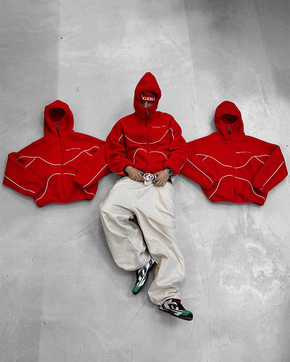 NO RISK FLEECE JACKET VIVID RED