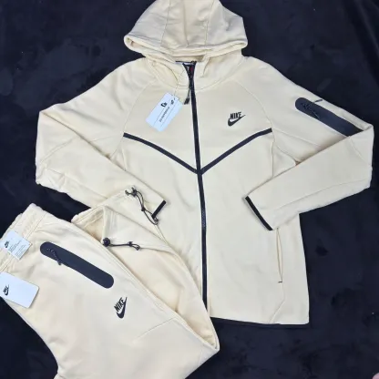 Tech Fleece Sweatsuit Sportswear Tracksuit Light Khaki/Black