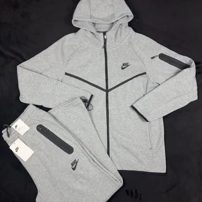 Tech Fleece Sweatsuit Sportswear Tracksuit Color Gray