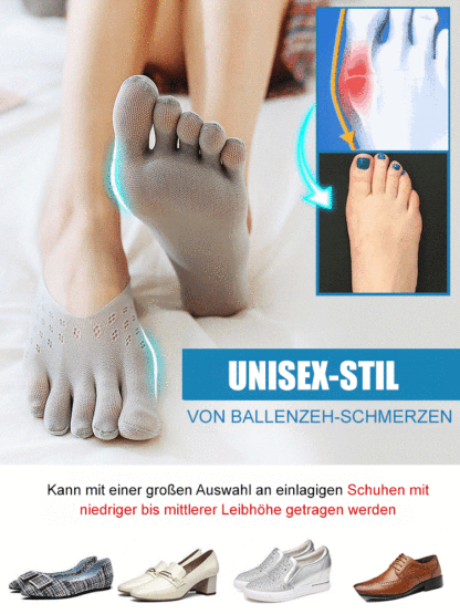 Orthopäden empfehlen unsichtbare, korrigierende Fünf-Finger-Socken.