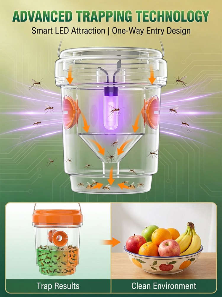 🔆2026 Eco-friendly Solar-Powered Insect Trap🪰: No chemicals needed, protect your harvest.