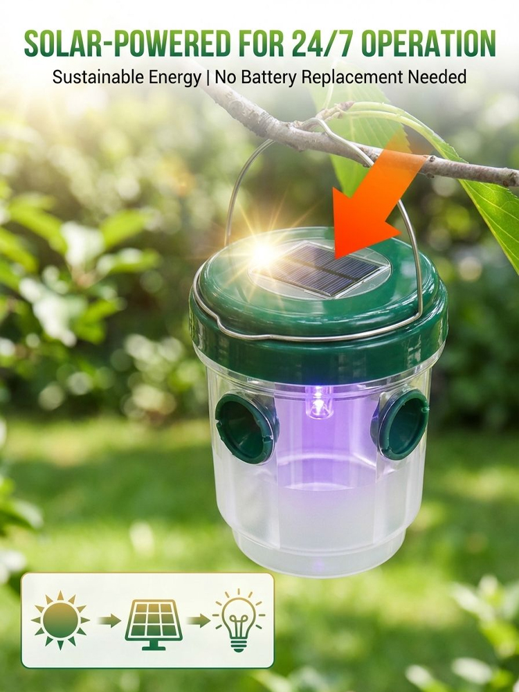 🔆2026 Eco-friendly Solar-Powered Insect Trap🪰: No chemicals needed, protect your harvest.