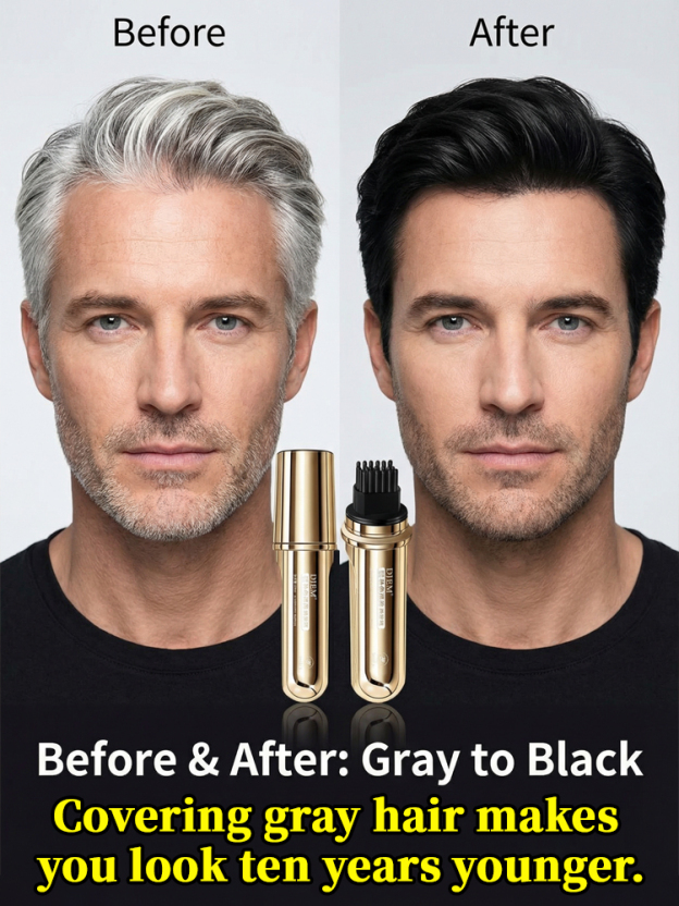 Long-lasting hair coloring stick to cover gray hair【Coveres gray hair in 3 seconds, one razor can be used 160 times!】