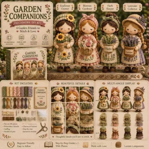 【Recent Hot Item in Europe and America】DIY Character Patchwork Sewing Kit【A Must-Have for Craft Lovers!】