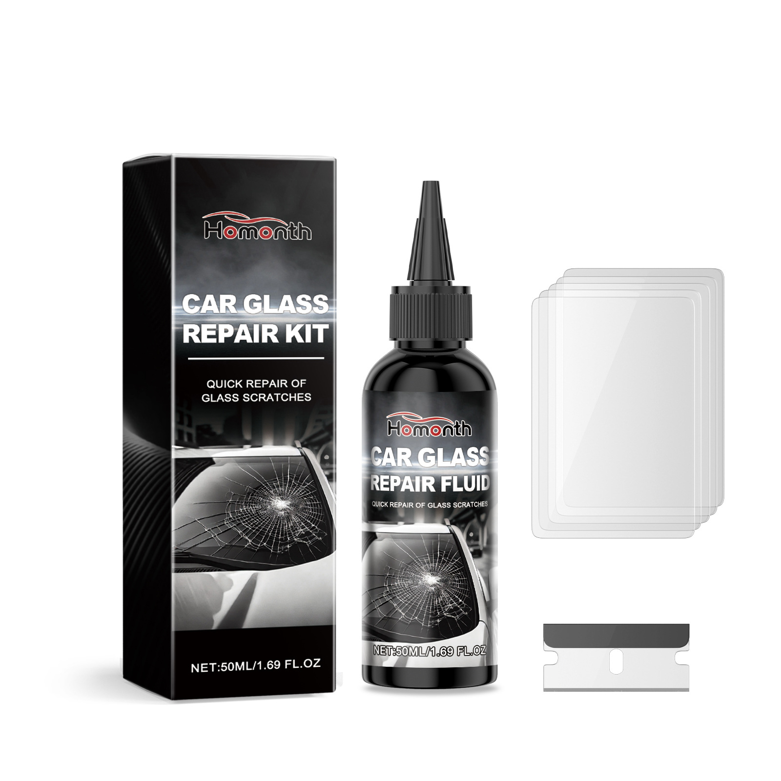 [Instant Repair] Car Glass Crack Repair Fluid，Limited-time Buy 1 Get 1 Free—suitable for all glass!