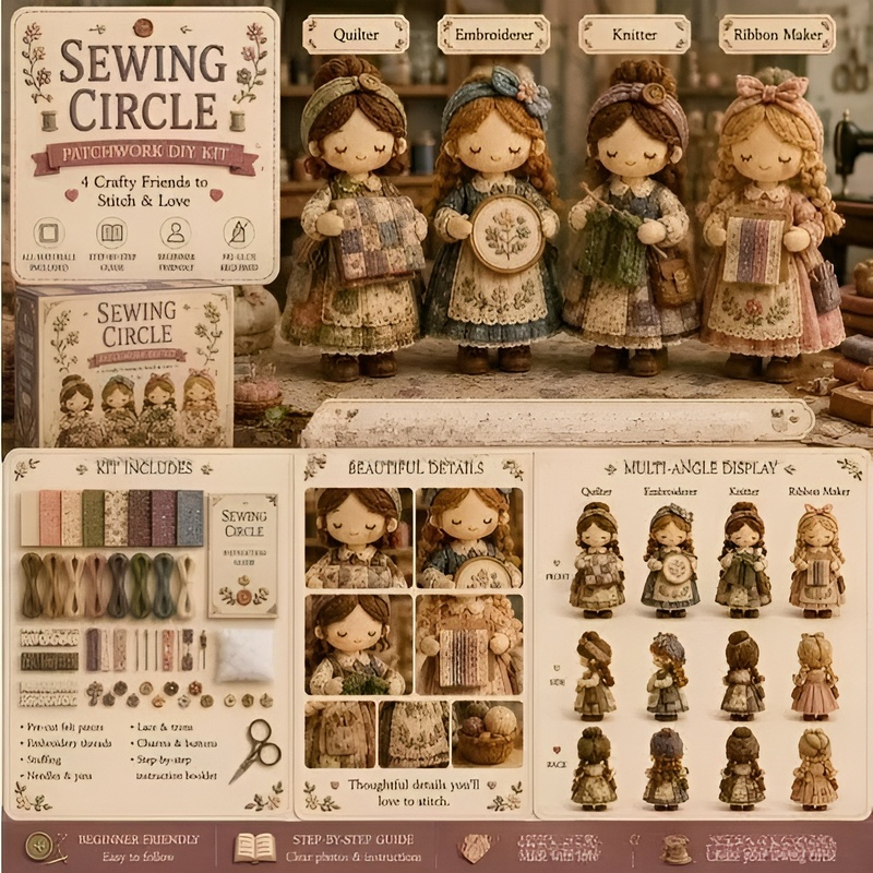 【Recent Hot Item in Europe and America】DIY Character Patchwork Sewing Kit【A Must-Have for Craft Lovers!】