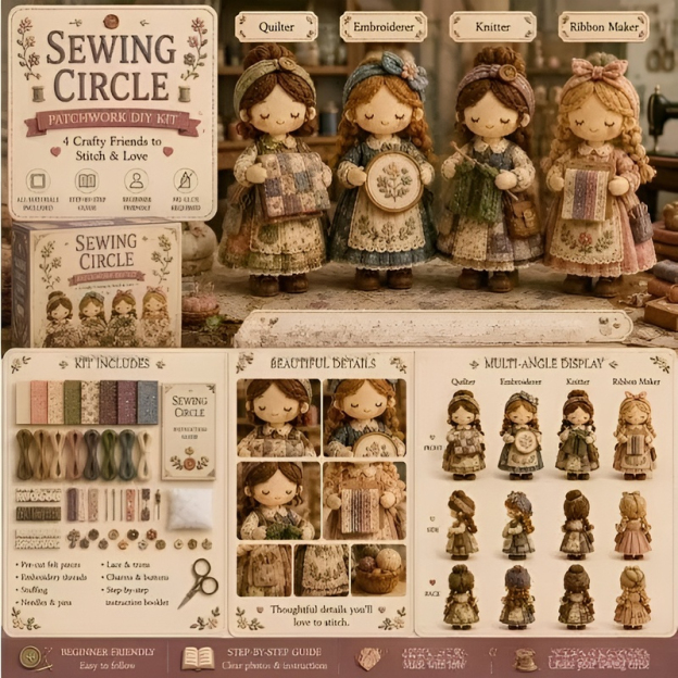 【Recent Hot Item in Europe and America】DIY Character Patchwork Sewing Kit【A Must-Have for Craft Lovers!】