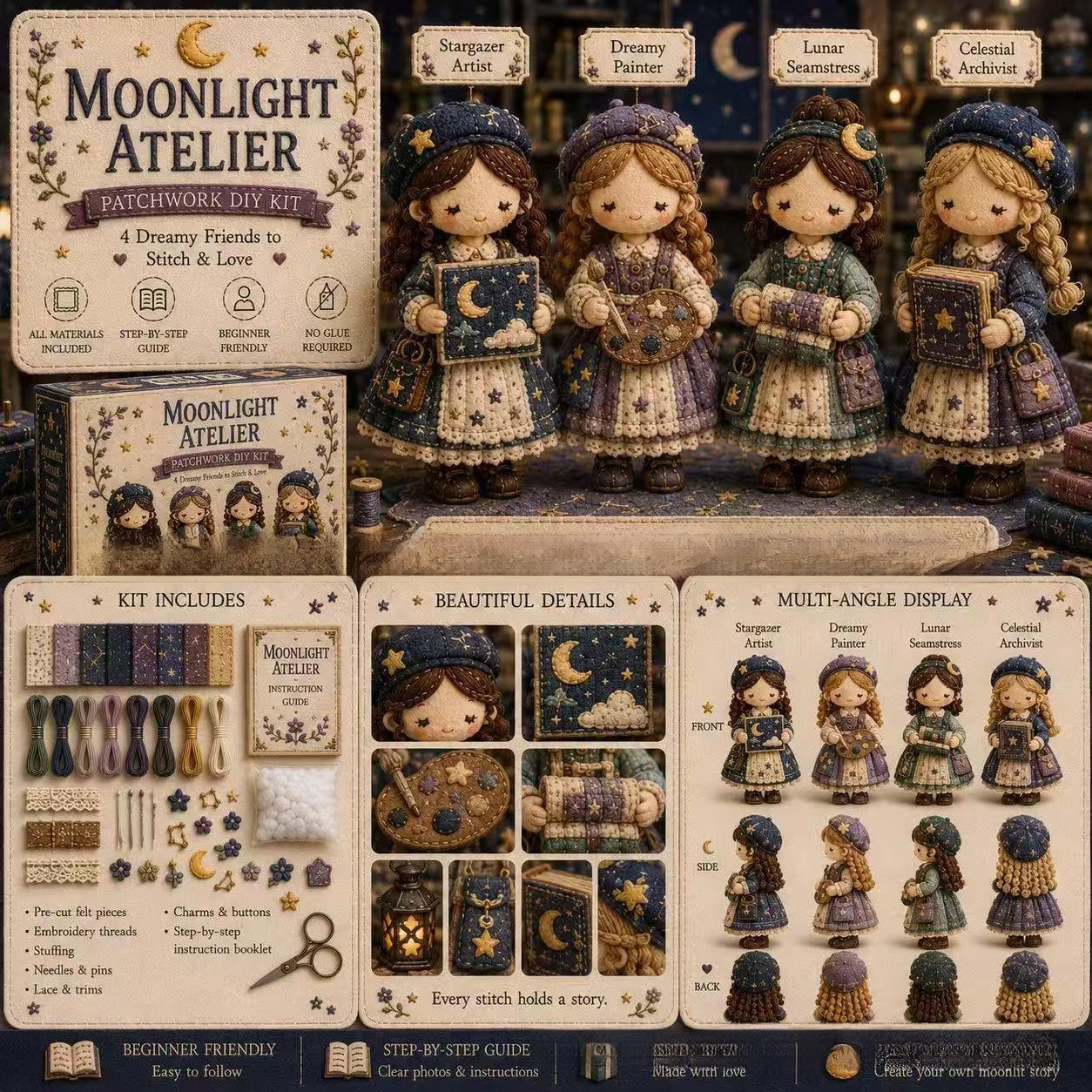 【Recent Hot Item in Europe and America】DIY Character Patchwork Sewing Kit【A Must-Have for Craft Lovers!】
