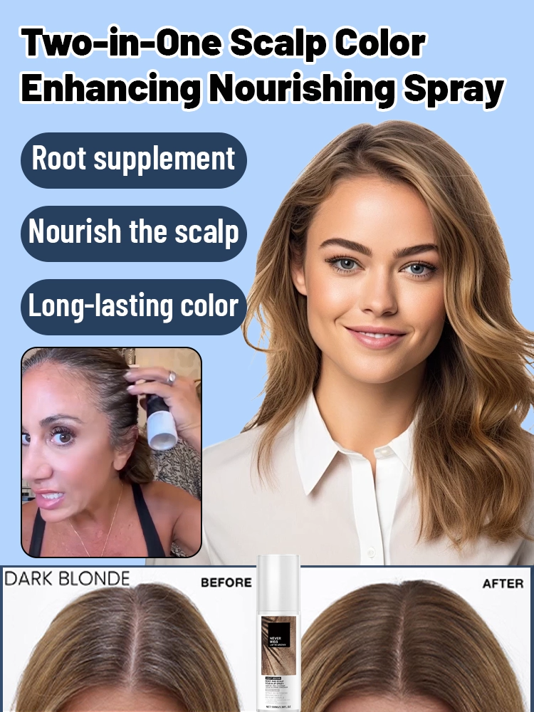 【Buy 1 Get 1 Free for a limited time!】2-in-1 Scalp Color-Replenishing Nourishing Spray【Cover up gray hair in 1 second!】