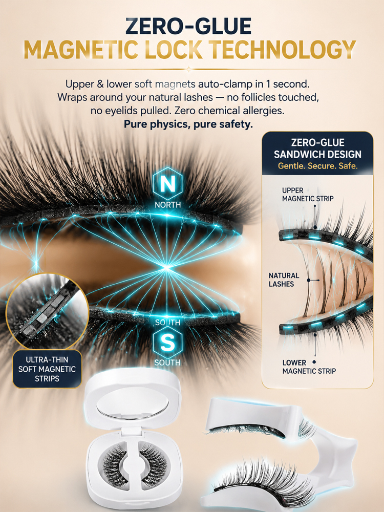 【2026 Hot Selling Magnetic False Eyelashes】[1-Second Makeup Application & Portable Storage Box] Magnetic False Eyelash Set【Apply in 1 second—suitable for everyone! Reusable up to 200 times!】