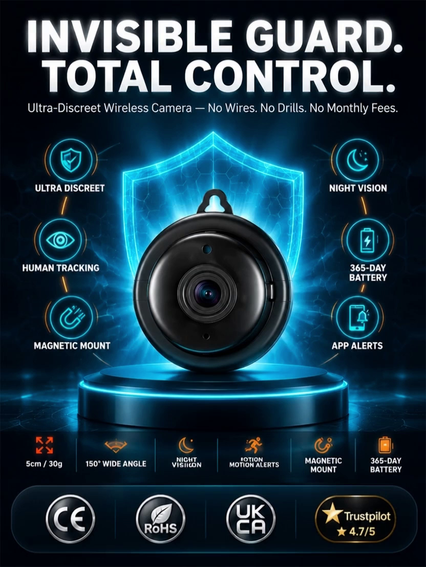 [Home/In-Car] The smallest smart camera—no internet connection or wiring required. Free to use for life, with data that is never lost.