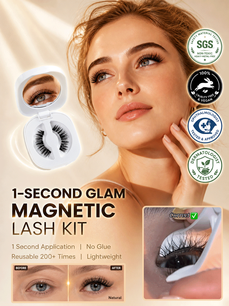 【2026 Hot Selling Magnetic False Eyelashes】[1-Second Makeup Application & Portable Storage Box] Magnetic False Eyelash Set【Apply in 1 second—suitable for everyone! Reusable up to 200 times!】