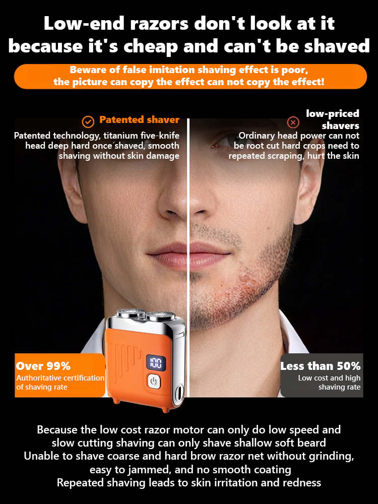 【Sweep Away Stubble】Alloy Double-Head Electric Shaver【Use it for shaving, haircuts, and hair removal, ensuring a clean, streak-free finish!】