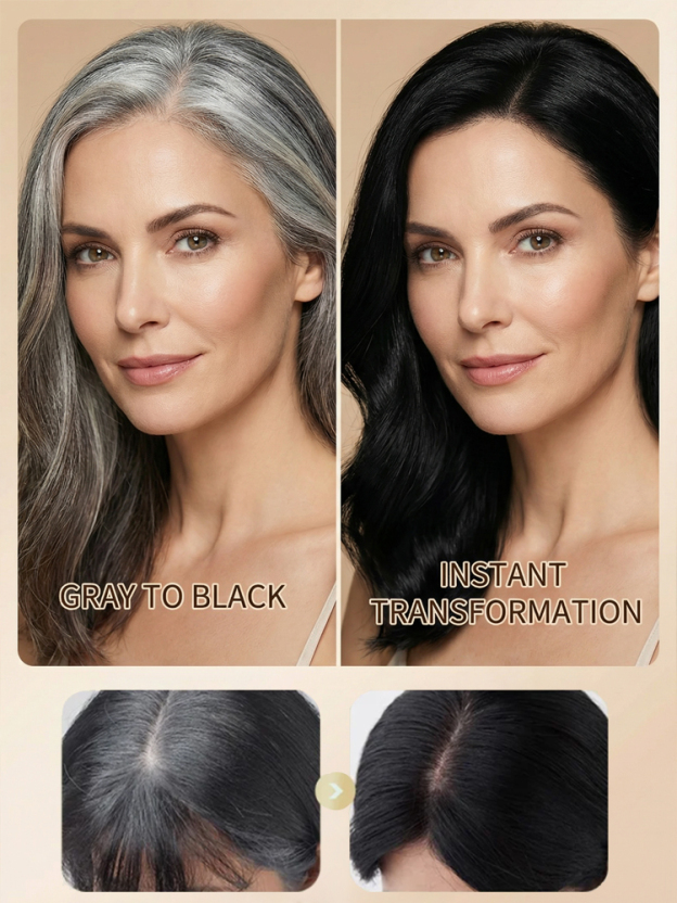 Long-lasting hair coloring stick to cover gray hair【Coveres gray hair in 3 seconds, one razor can be used 160 times!】