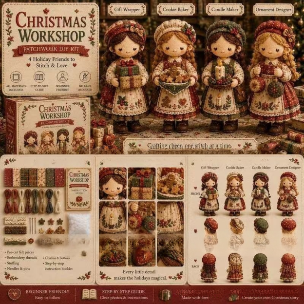 【Recent Hot Item in Europe and America】DIY Character Patchwork Sewing Kit【A Must-Have for Craft Lovers!】