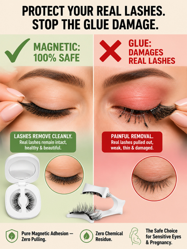 【2026 Hot Selling Magnetic False Eyelashes】[1-Second Makeup Application & Portable Storage Box] Magnetic False Eyelash Set【Apply in 1 second—suitable for everyone! Reusable up to 200 times!】