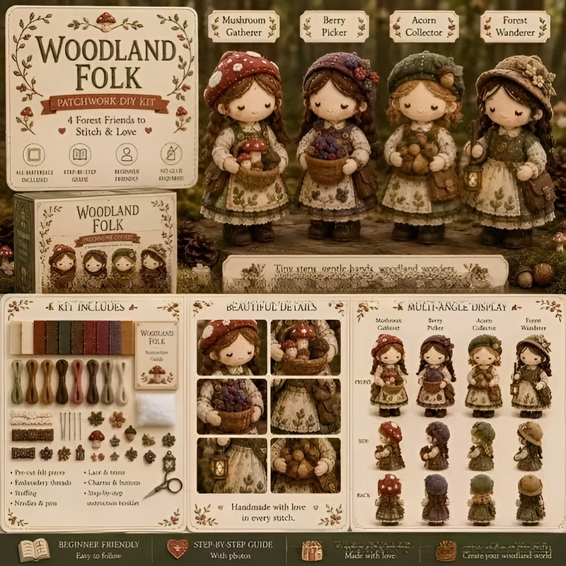 【Recent Hot Item in Europe and America】DIY Character Patchwork Sewing Kit【A Must-Have for Craft Lovers!】